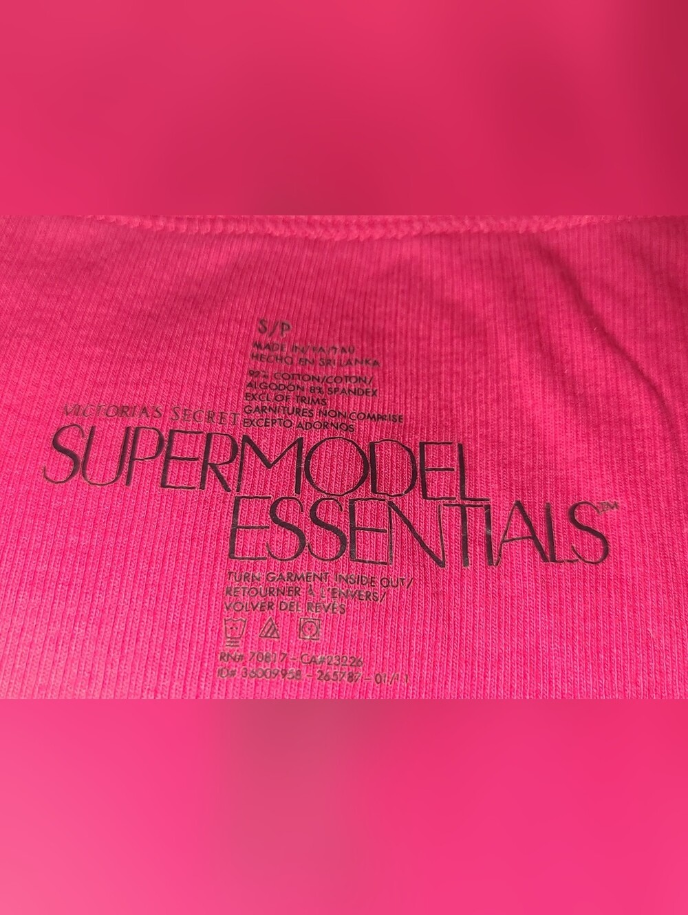 Victoria's Secret Supermodel Essentials Hot Pink Bling Heart Tank NWOT - Picture 2 of 6
